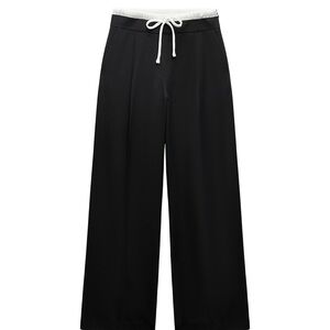 Zara Black Trousers with Cream Tie